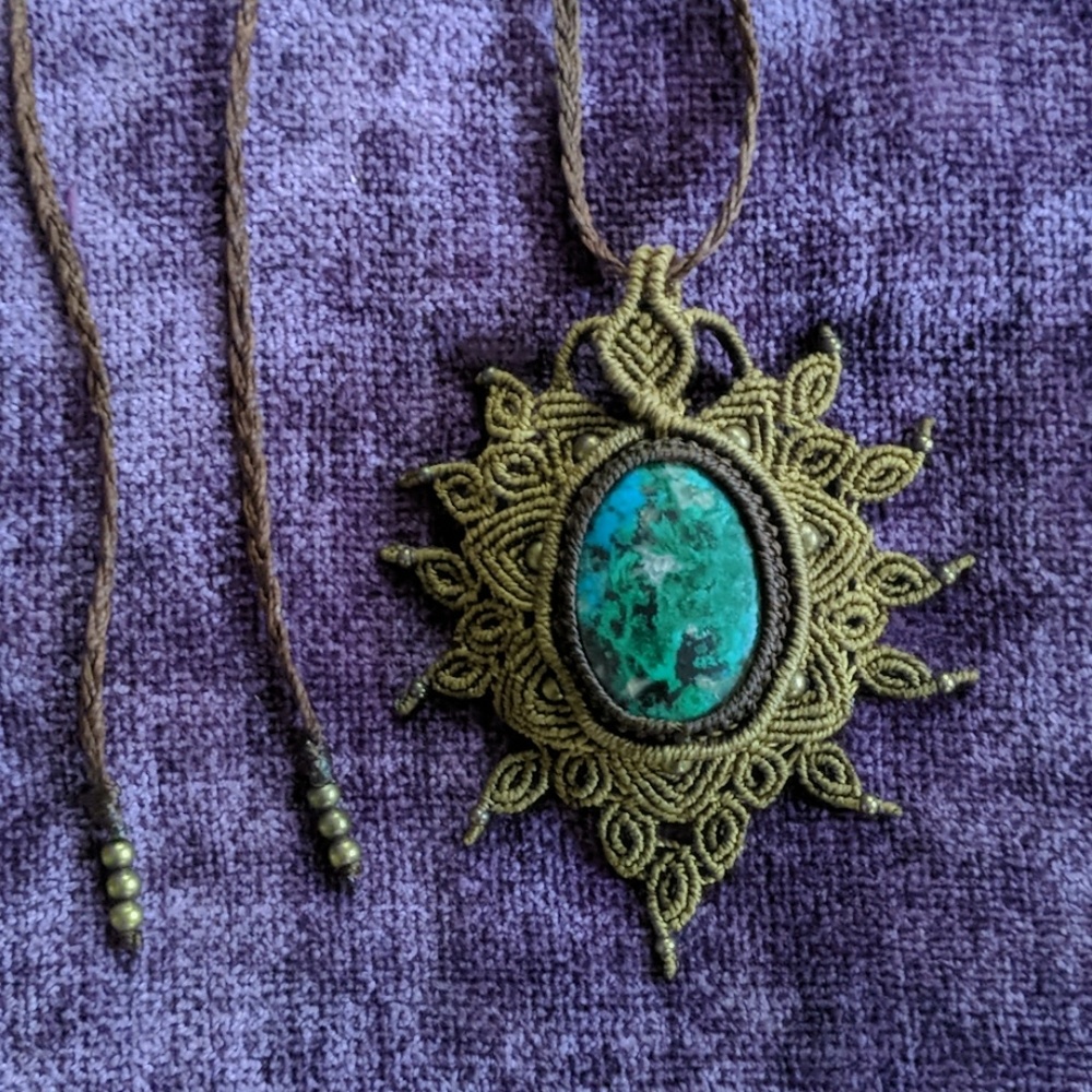 Macrame Gemstone Necklace